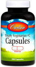 Carlson Labs Empty Vegetarian #2 Capsules 200 Caps Пустые растительные капсулы №2
