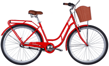 Велосипед ST 28" Dorozhnik RETRO планет. рама с багажником задн St с корзиной Pl с крылом St 2024 (малиновий) (OPS-D-28-396)