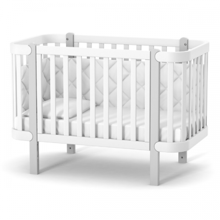Кроватка детская Верес ЛД5 Монако без колес без ящика 05.3.1.211.17, бело-серый