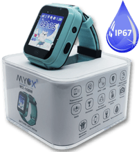 Детские водонепроницаемые GPS часы MYOX МХ-16BW голубые (камера+фонарик)