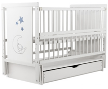 Кроватка детская Дубок Ведмедик с ящиком белый, белый