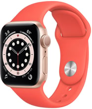 Apple Watch Series 6 40mm GPS Gold Aluminum Case with Pink Citrus Sport Band