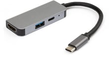 Vinga Adapter USB-C to USB-C + HDMI + USB Grey (VCPHTC3AL)