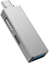 WIWU Adapter T02 Pro USB-C to 2xUSB+USB-C Silver