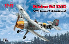 Германский учебный самолет Bucker Bu 131D, 2МВ Bucker Bu 131D, German training aircraft, WWII (ICM32030)