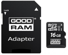 GOODRAM 16GB microSDHC Class 10 UHS I U1 + adapter (M1AA-0160R12)