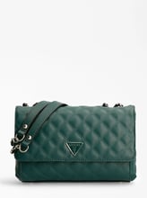 Женская сумка через плечо Guess Cessily Convertible Xbody Flap зеленая (HWEV7679210-JST)