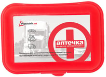 Аптечка Poputchik Автомобильная пластиковый футляр красная (02-053-П)