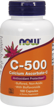 NOW Foods C-500 Calcium Ascorbate-C 500 mg Витамин C и аскорбат кальция 100 капсул