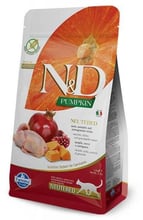 Сухой корм для котов Farmina N&D Grain Free Pumpkin Quail & Pomegranate Neutered Adult с перепелом и тыквой 1.5 кг (168,808)