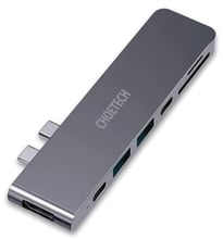 Choetech Adapter 7-in-1 Dual USB-C to 2xUSB-C+2xUSB+HDMI+SD Gray (HUB-M14)