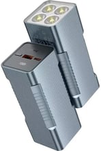 Hoco Power Bank 10000mAh Q15 Flashlight 22.5W Metal Gray