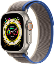 Apple Watch Ultra GPS + Cellular 49mm Titanium Case with Blue/Gray Trail Loop - S/M (MNHL3) UA