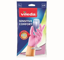 Рукавички латексні Vileda Sensitive Comfort для делікатних робіт розмір L (4003790006890)