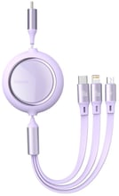 Baseus USB Cable to Lightning/microUSB/USB-C Bright Mirror Retractable 1.2m Purple (CAMLC-AMJ05)