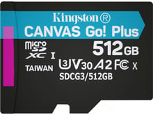 Kingston 512GB microSDXC class 10 UHS-I/U3 Canvas Go Plus (SDCG3/512GBSP)