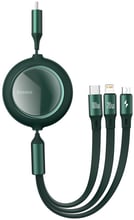 Baseus USB Cable to Lightning/microUSB/USB-C Bright Mirror Retractable 1.2m Green (CAMLC-AMJ06)