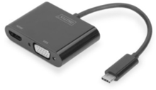 Digitus Adapter USB-C до HDMI+VGA Black (DA-70858)