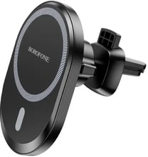 Borofone Car Holder Air Vent BH201 MagSafe 15W Black for iPhone 15 I 14 I 13 I 12 series