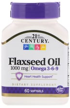 21st Century Omega 3-6-9 Flaxseed Oil (1000 mg) 60 Softgels