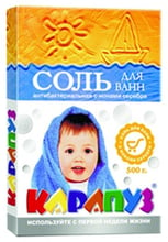 Сіль для ванн Карапуз дитяча антибактеріальна зі сріблом 500г (4820049380941)