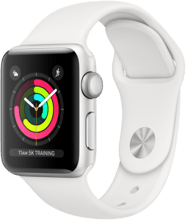 Apple Watch Series 3 38mm GPS Silver Aluminum Case with White Sport Band (MTEY2) (MTEY2FS / A) UA