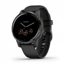 Garmin Vivoactive 4S Slate Stainless Steel Bezel with Black Case and Silicone Band (010-02172-13)
