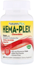 Nature's Plus, Hema-Plex, Mixed Berry, 60 Chewables (NAP-03768)