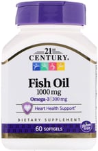 21st Century Omega-3 Fish Oil, 1,000 mg 60 Sgels