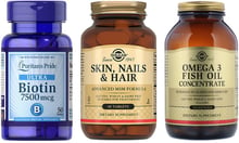 Набор Биологически Активных Добавок для кожи, волос и ногтей (Skin, Nails & Hair + Biotin + Omega 3)