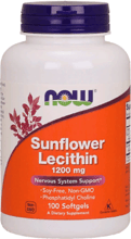 Now Foods Sunflower Lecitin, 1200 mg, 100 Softgels (NOW-02311)