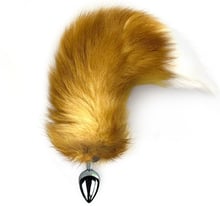 Металева анальна пробка з хвостом з натурального хутра Art Foxy fox