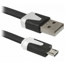 Defender USB Cable to microUSB 1m Black/White (87475)
