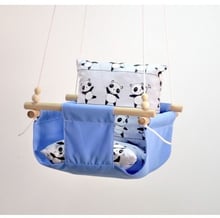 Качели детские Infancy Панда тканевые подвесные голубой