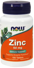 NOW Foods ZINC GLUCONATE 50 mg 100 TABS Цинк глюконат
