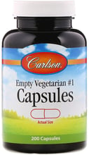 Carlson Labs Empty Vegetarian # 1 200 Capsules Порожні вегетаріанські капсули №1