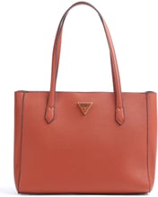 Женская сумка тоут Guess Downtown Chic Turnlock Tote бордово-коричневая(HWVB8385230-WKY)