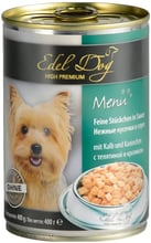 Влажный корм Edel Dog для собак с телятиной и кроликом 400 g (4003024177013)