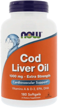Now Foods Cod Liver Oil 1.000 mg Рыбий жир из печени трески 180 гелевых капсул