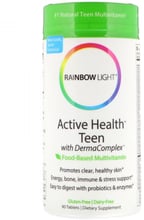 Rainbow Light Active Health Teen Food-Based Multivitamin 90 Tabs Вітаміни для підлітків з дерма комплексом