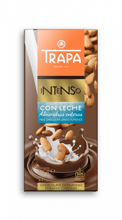 Шоколад Trapa INTENSO молочный с миндалем, без сахара, 175г