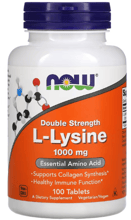 NOW Foods L-Lysine Double Strength 1000 mg 100 tabs / 100 servings