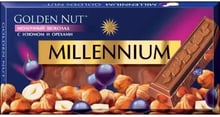 Шоколад Millennium Golden Nut молочный с лесными орехами и изюмом 100 г (4820005192946)