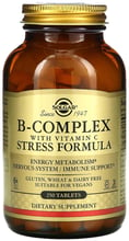 Solgar B-Complex with Vitamin C Stress Formula, 250 Tab Комплекс витаминов В+С стресс формула