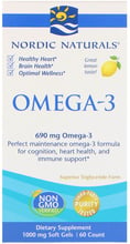 Nordic Naturals Omega-3, Lemon, 690 mg, 60 Soft Gels (NOR-01760)