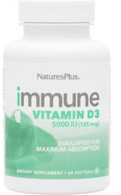 Natures Plus Vitamin D3 Immune 5000 IU (25 mcg) Витамин D3 для иммунитета 60 желатиновых капсул
