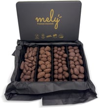 Конфеты MELY Sugar Free Chocolate Covered Mixed Fruit (date, apricot, walnut, fig) Metal Box 400 g (8682759691689)