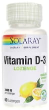 Solaray Vitamin D-3, 2.000 IU, Lemon Flavor, 60 Lozenges (SOR-79645)