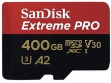 SanDisk 400GB microSDXC Class 10 UHS-I V30 U3 A2 Extreme Pro + adapter (SDSQXCZ-400G-GN6MA)