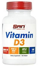 SAN Vitamin D3 5000 IU Витамин Д3 180 капсул